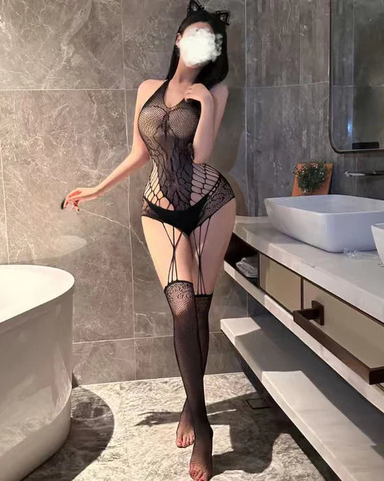 Temptation Suspender Fishnet Bodystocking